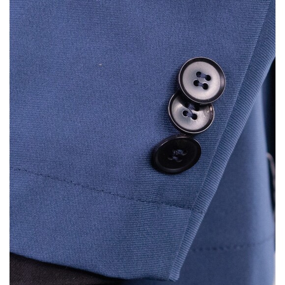 Sene Solid Blue Sport Blazer Unstructured Blazer Jacket Coat Taupe Size 44R EUC - Picture 7 of 13